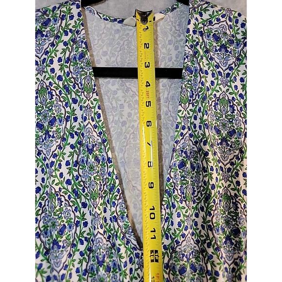 BODEN Jersey Maxi Dress Size US 16-18R Floral V Neck Smock Waist Pockets Stretch - Picture 5 of 15